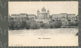 AK sw Litho Bern BE Bundeshaus Dalmazibrücke Marzili ≈ 1915