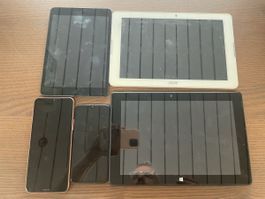 2xTab , 1xiPad, 1xNokia, 1xSamsung defekt, gehen nicht an