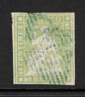 1854 Strubel Nr. 26A grünlicholiv mit blauer Raute, Attest