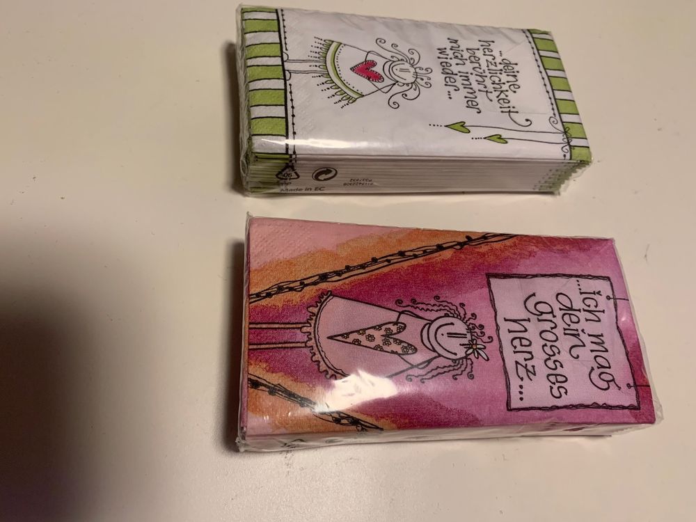 ♥ Taschentuch / Nastuch, Papiertaschentücher mit Spruch Kaufen auf