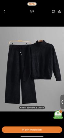 Zweiteiliges Set schwarz Von Temu