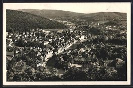 AK Baden, Ortsansicht aus der Vogelschau