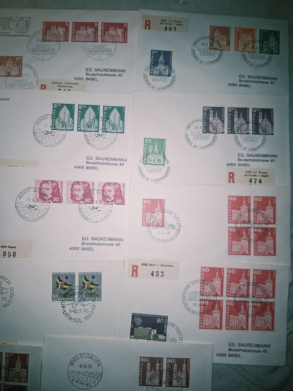 Tutti i francobolli: 15 Briefe Speziell / Sonderstempel  – Usato da Balgach venduto da SIMEON27 2