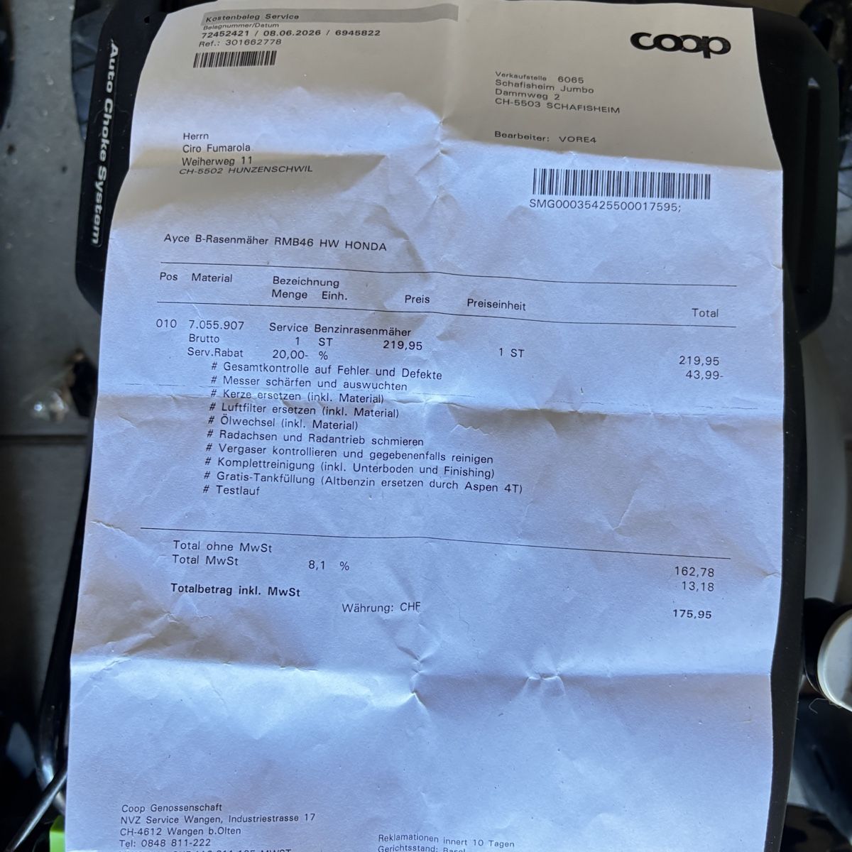Honda Tagliaerba: AB 1 FR Rasenmäher RMB46 HE Honda – Usato da Hunzenschwil venduto da Fcv 4