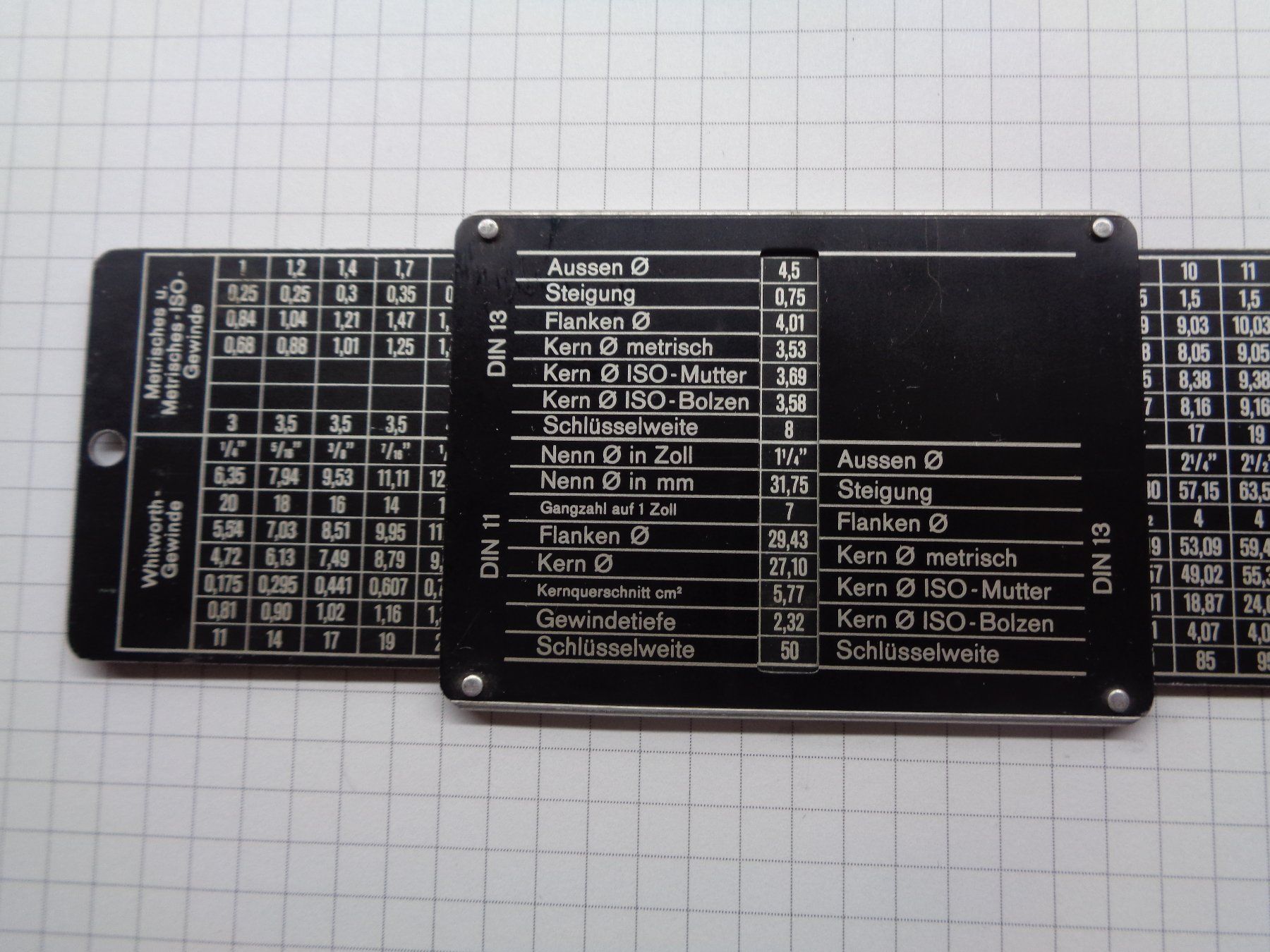 Messen: Gewinde-Daten-Schieber / 250x50mm – Gebraucht aus Aarwangen von SEC500 3