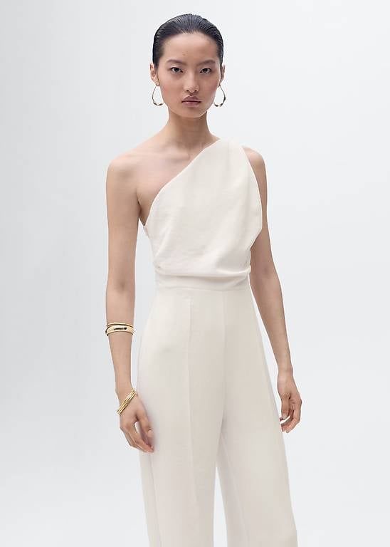 Mango Tute: Mango - cremeweiss asymmetrischer Jumpsuit – Nuovo (secondo la descrizione) da Zürich venduto da voyageca 2