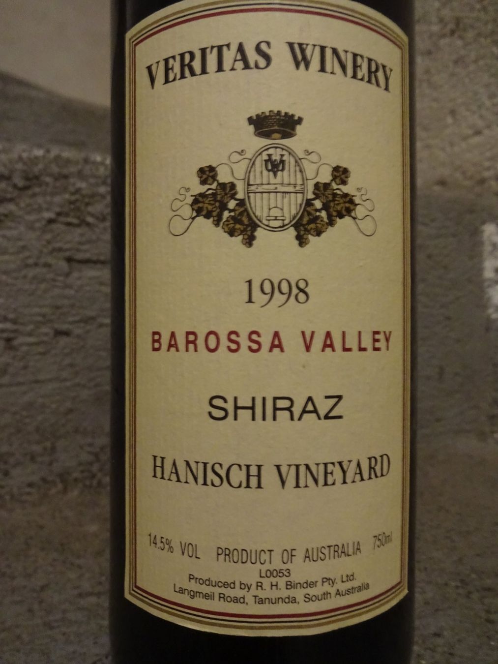 Vino: 96 PP  -  Veritas "Hanisch Vineyard" - 1998 – Nuovo (secondo la descrizione) da Cham venduto da mktreasure 1