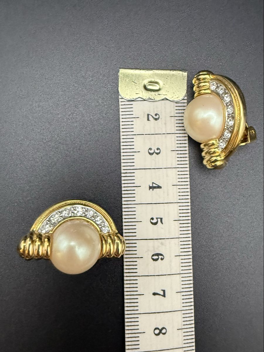 Ohrringe & -stecker: Vintage-Ohrringe Cabouchon Paris - Goldfarben – Gebraucht aus Lamone von LaCantinaMagica 6