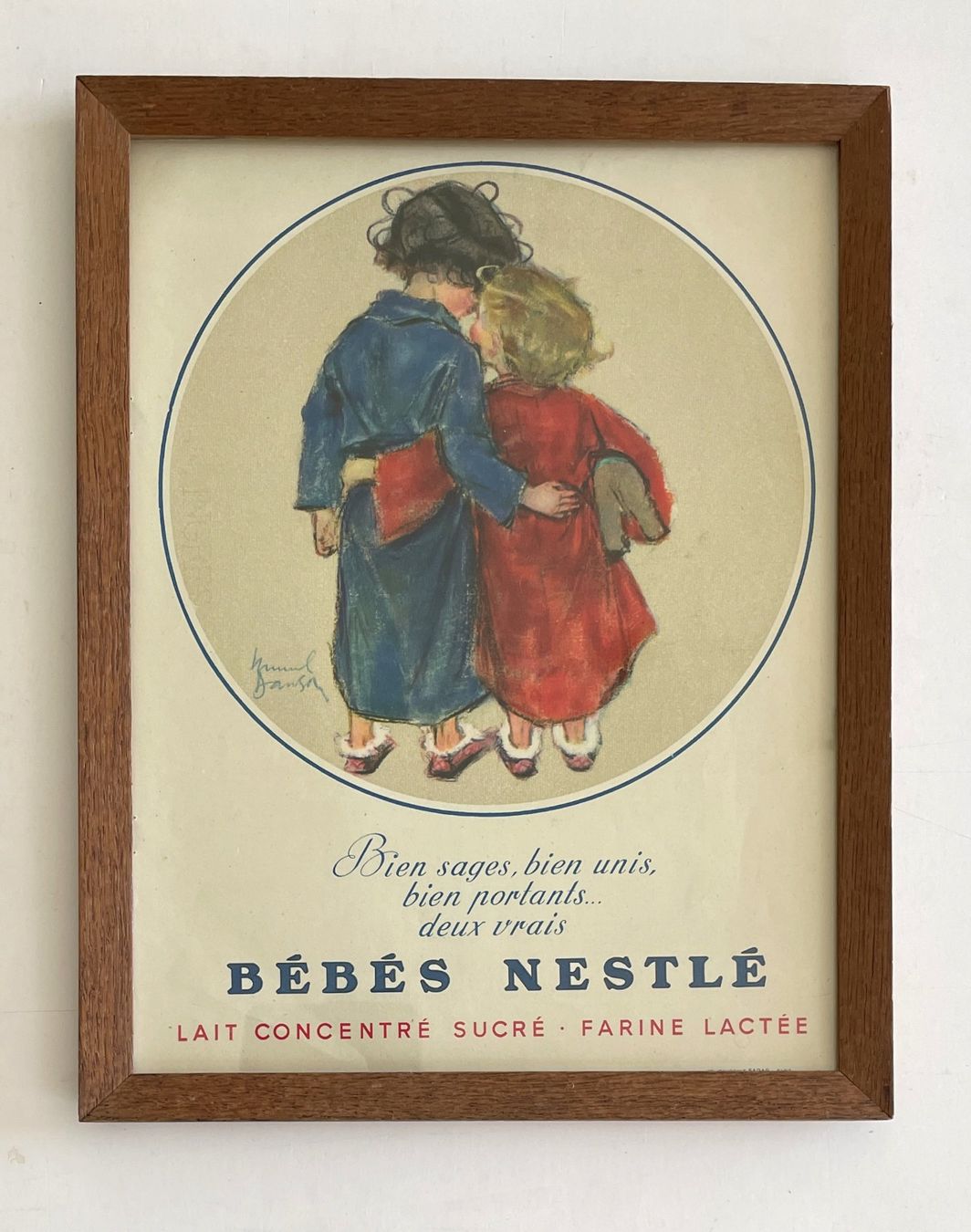 Grafica & Litografie: Nestlé - Gerahmte Werbung / Publicité encadrée 1930 – Usato da Savagnier venduto da Ne2065