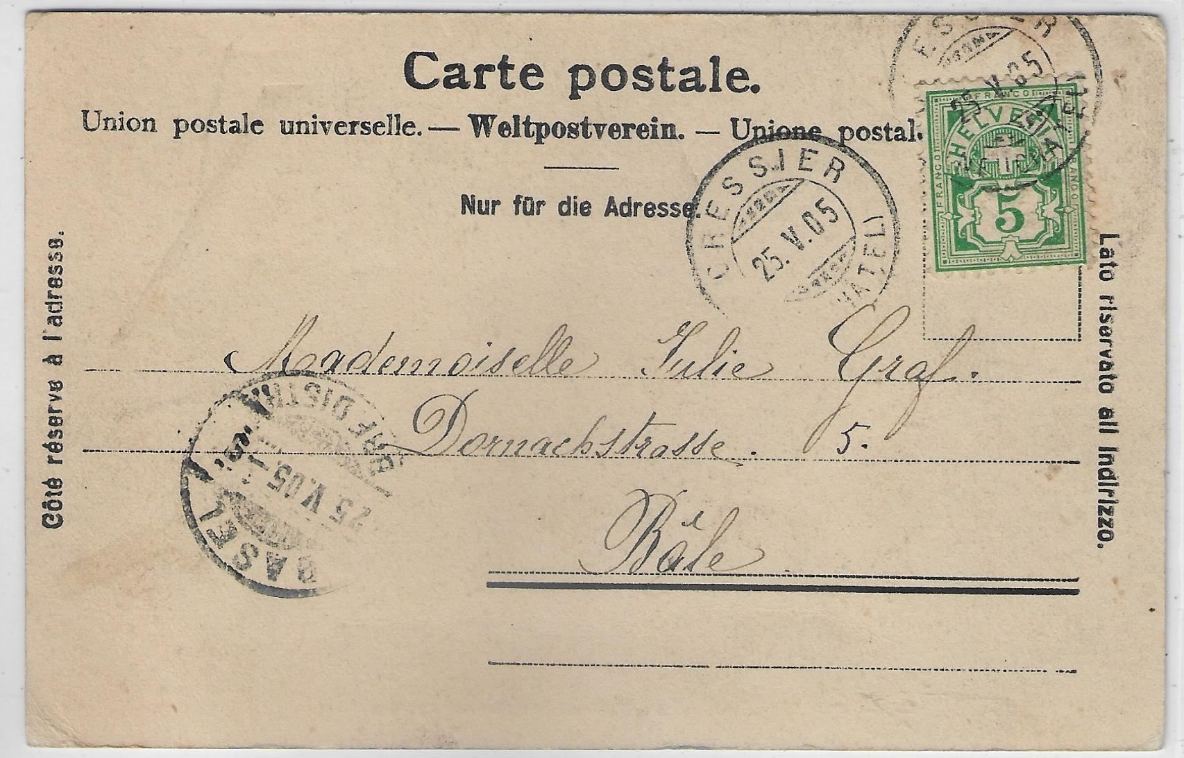 Cartoline postali: Chateau Jeanjaquet sur Cressier – Usato da Ettingen venduto da Kartenplanet 1