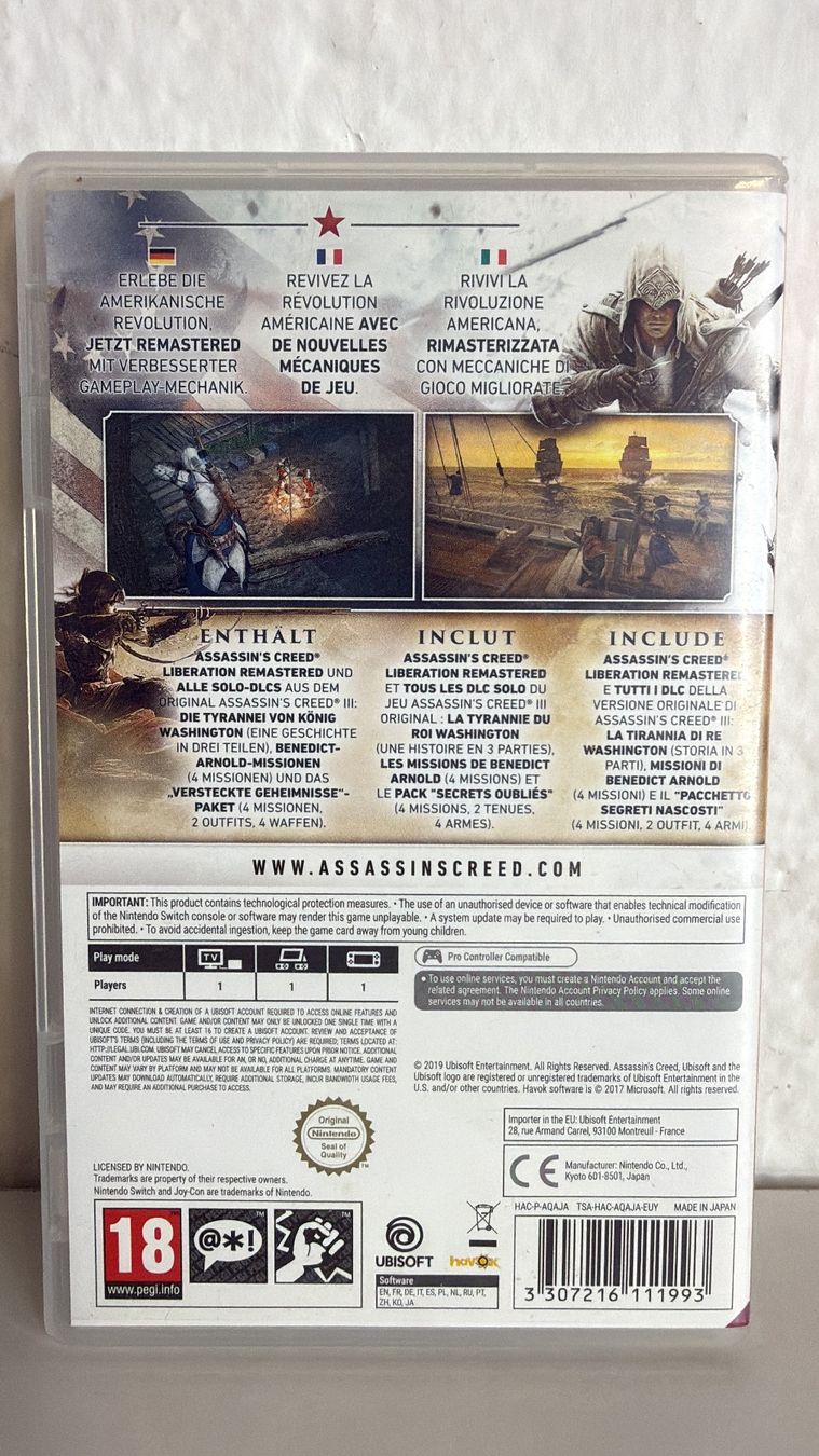 Nintendo Giochi: Assassin's Creed III Remastered - Nintendo Switch Game – Usato da Ehrendingen venduto da bubulence 1