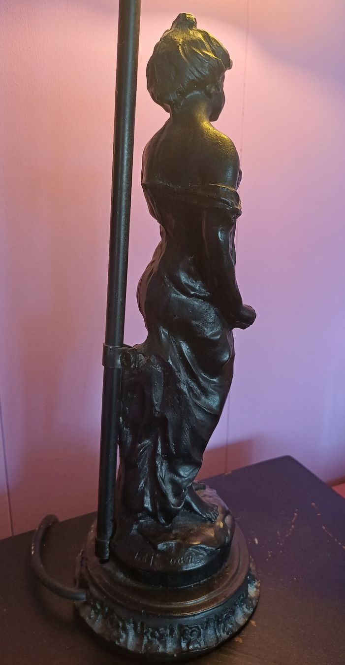Lampade: Antike Jugendstil Lampe mit Frauenfigur – Usato da Nassen venduto da verrueckt 4