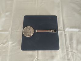 Blaue vintage Personenwaage