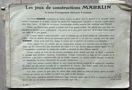 Catalogue ancien: Les jeux de constructions Märklin