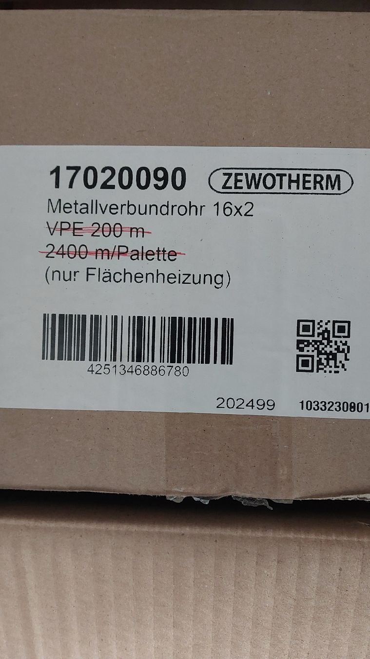 Radiatori: Fussbodenheizungsrohr 16x2mm – Nuovo (secondo la descrizione) da Altishausen venduto da Grueematt