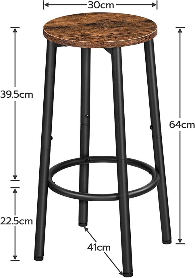 Hocker: Barhocker 2er-Set Barstuhl weiche Kanten Tresenhocker 65cm – Neu und originalverpackt aus Herisau von Zevora 2