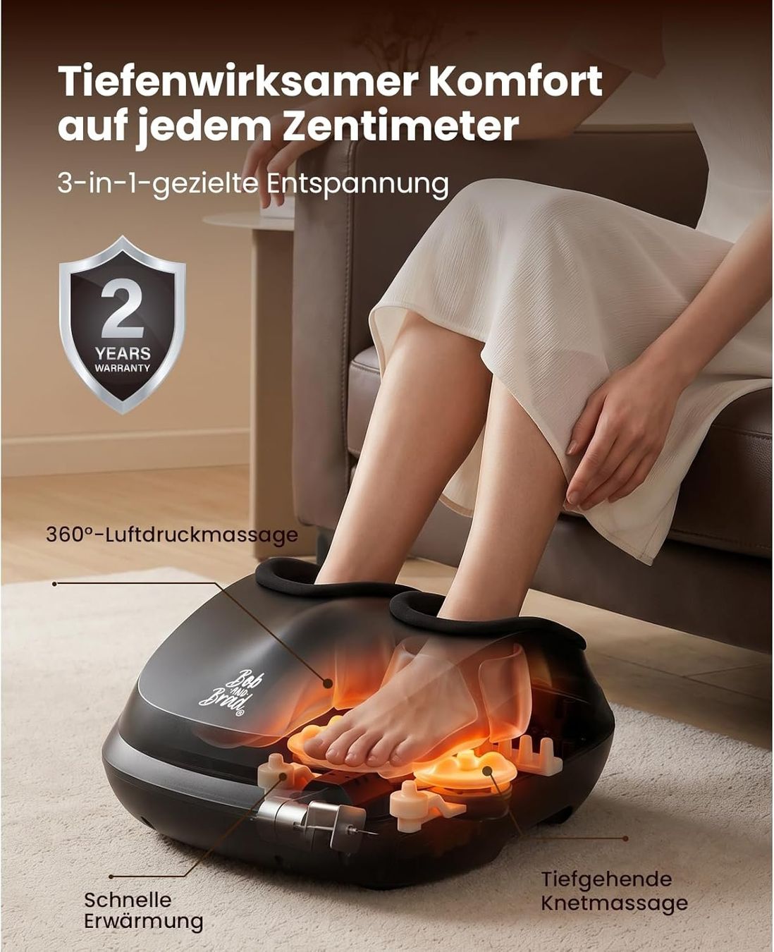 Dispositivi per massaggi: Fussmassagegerät mit Wärme Knetmassage Kompression – Nuovo e nell'imballaggio originale da Neuhausen am Rheinfall venduto da HugoVerkauft 3