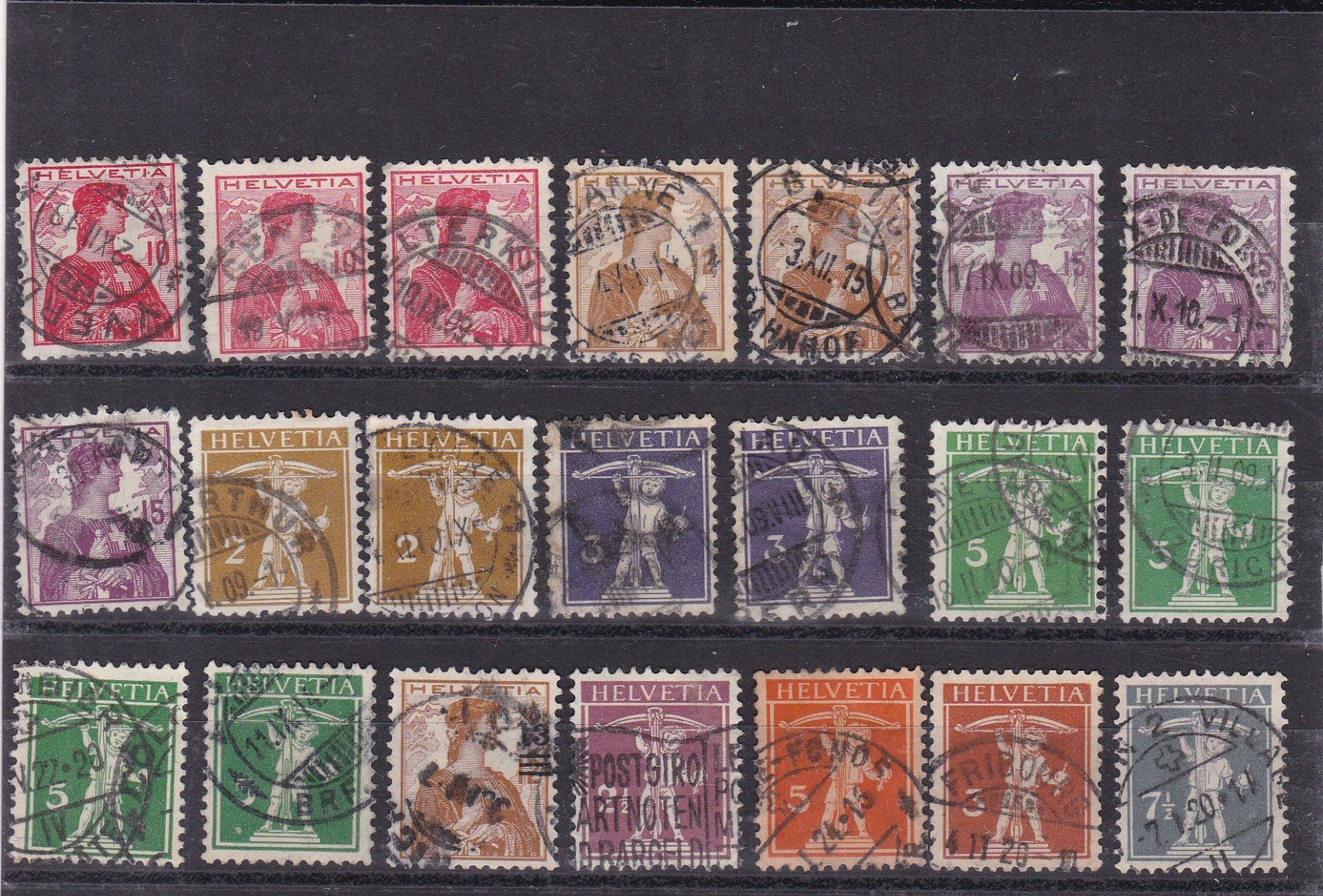 Tutti i francobolli: 6 Stk. CH Briefmarken-Steckkarten "Altschweiz" – Usato da Münchwilen AG venduto da Nesar 5