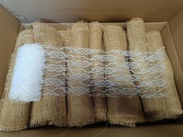 Tischläufer Jute und Spitze