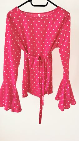 Bluse Rot Punkte Glockenärmel Grösse S neu