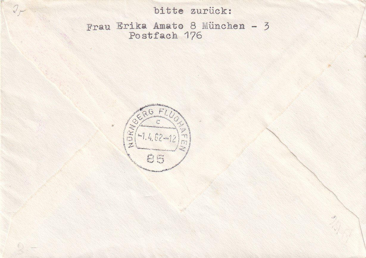 Tutti i francobolli: Erstflug Lufthansa Wien - Nürnberg 1962 – Usato da Baar venduto da Asmara111 1