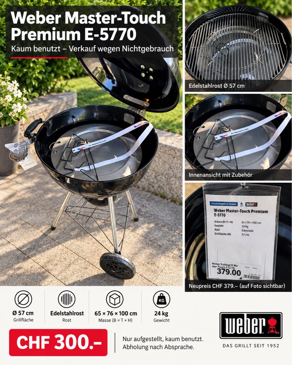 Weber Grills: Weber Master-Touch Premium E-5770 – kaum benutzt  – Neu und originalverpackt aus Effretikon von DeaBe 1