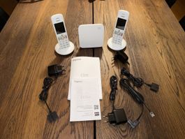 Gigaset E370HX Basisstation mit 2 Mobilteilen weiss