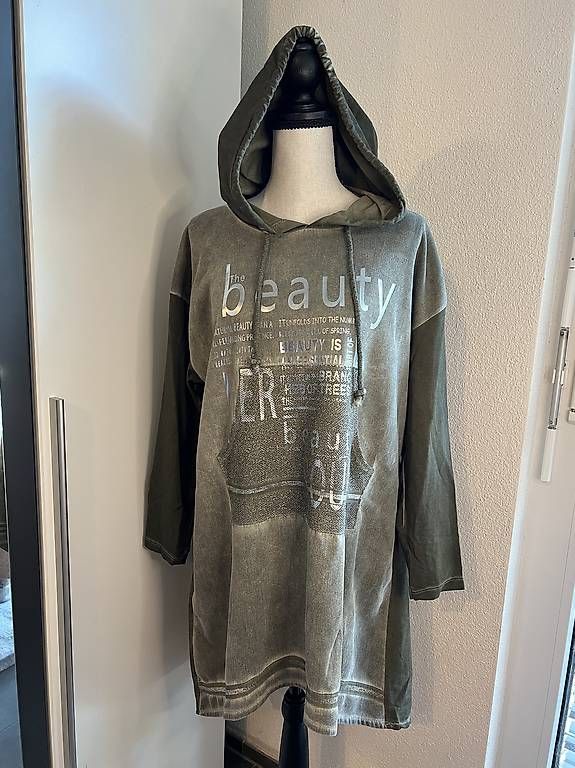Maglioni & Felpe: Pullover Hoodie Kleid in Khakigrün Grösse L – Usato da Urdorf venduto da Marybyii