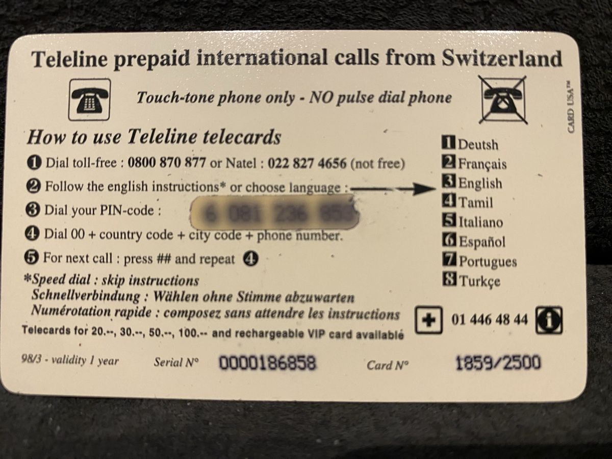 Telefon- & Taxkarten: Teleline – Gebraucht aus Lausanne von babacard10 1