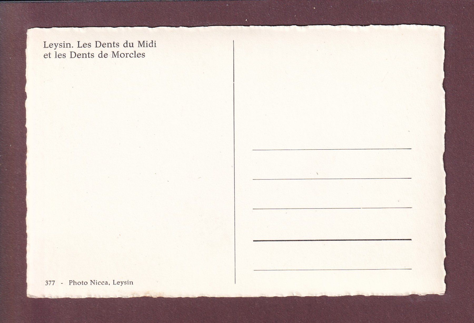 Cartoline postali: LEYSIN - Dents du Midi – Usato da Pully venduto da nicecards 1