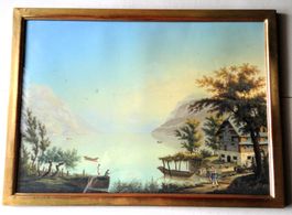 Gouachebild gerahmt von Beckenried 1820 Bleuler zugeschrieb.