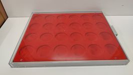 Münz-Kassette Lindner 24 Fächer rot, (L38-2)