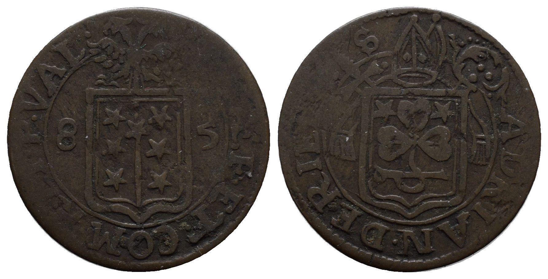 Tutti le monete: Wallis Halbbatzen 1685 /2512 – Usato da Trimbach venduto da Solothurn1