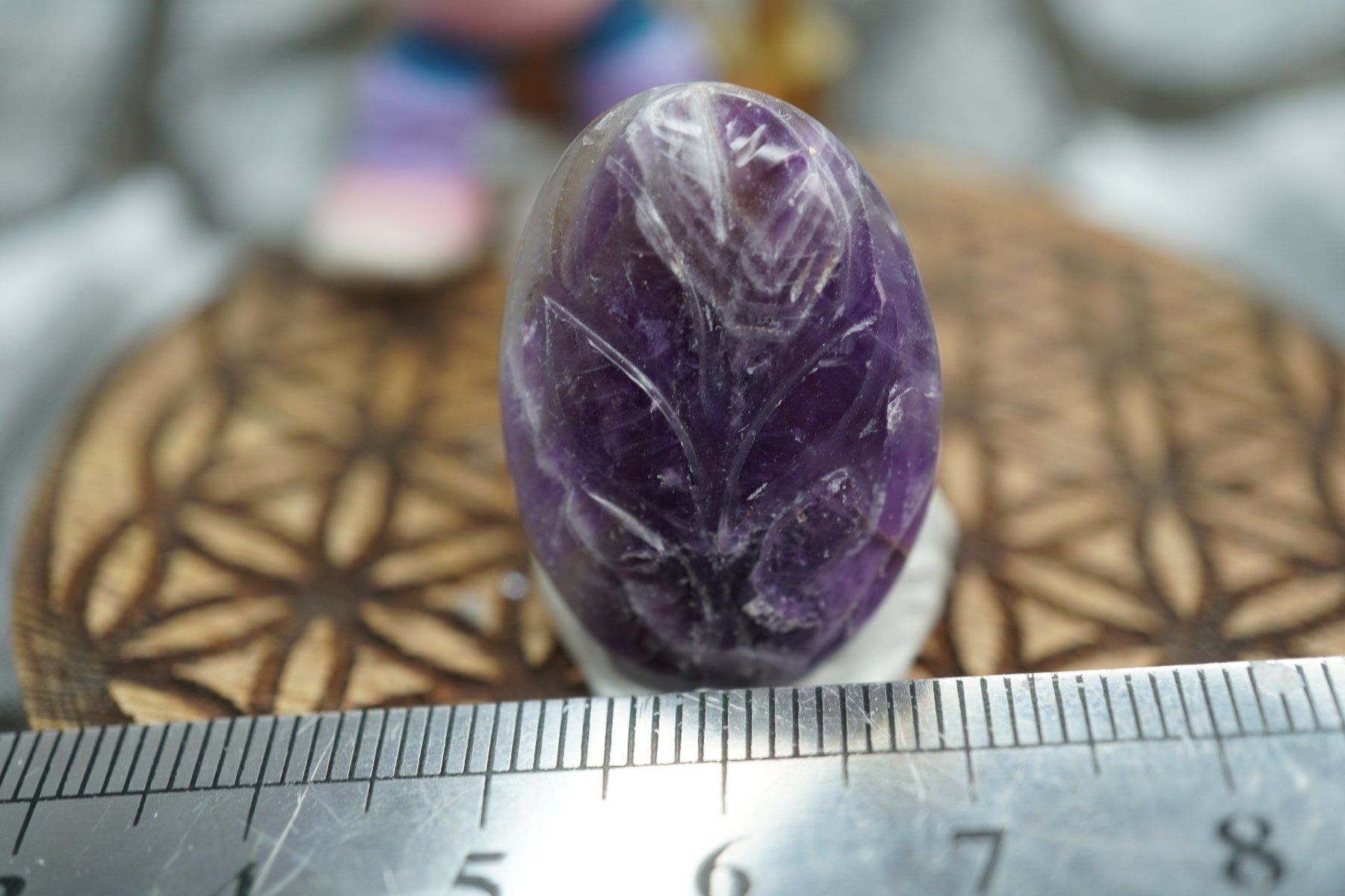 Minerali & Pietre curative: Amethyst    Blatt Geschnitzt  Cabochon   Ab 1.- – Nuovo e nell'imballaggio originale da Eschenbach SG venduto da topstone 5