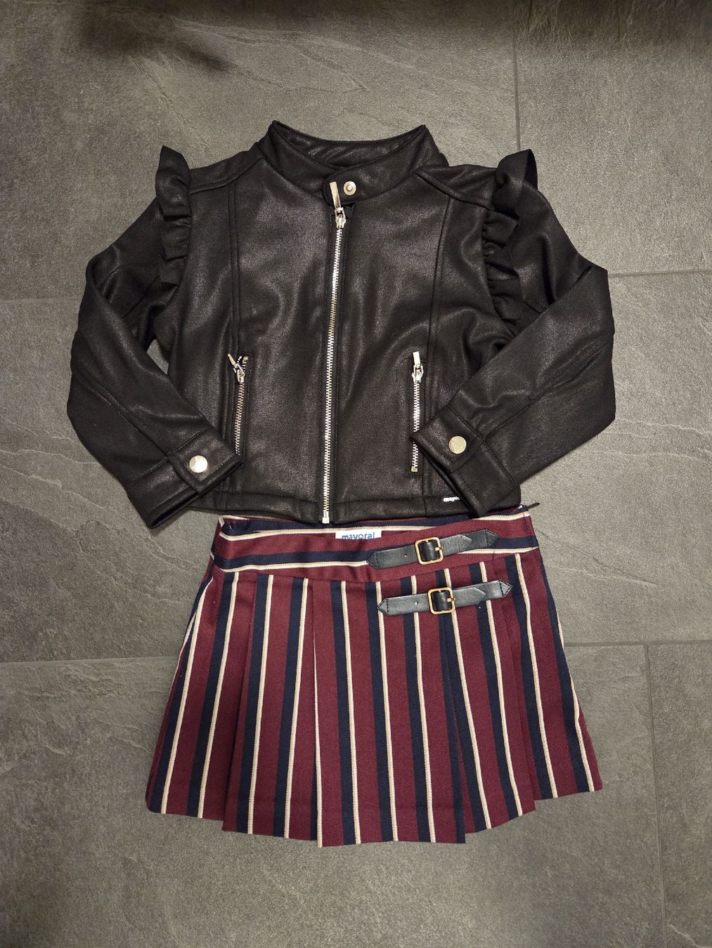 Mayoral Lotti & Set di vestiti: Mayoral Lederjacke, Rock, Oberteil – Usato da Gams venduto da marina1988