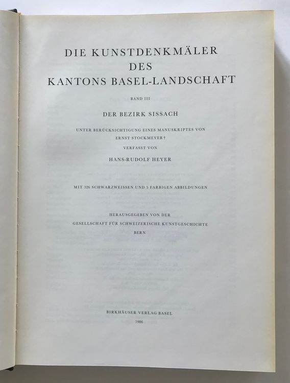 Die Kunstdenkmäler des Kantons Basel-Landschaft. Bd. III+IV 2