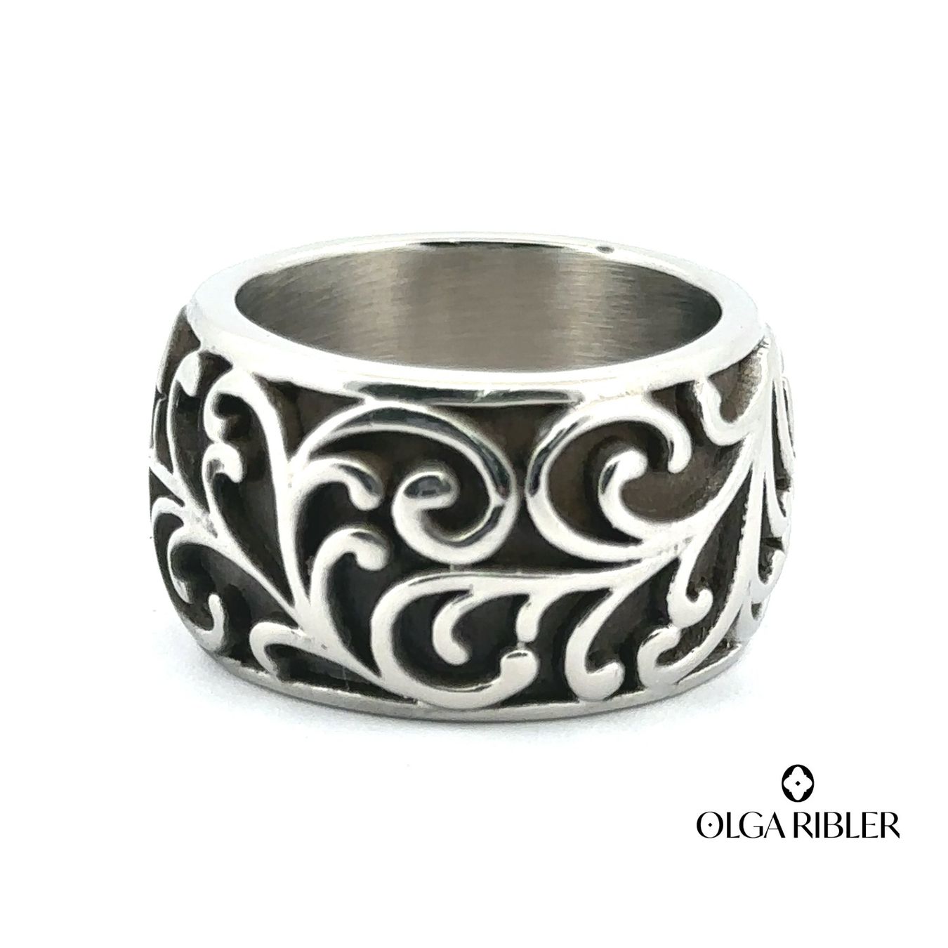 Olga Ribler Ringe: Edelstahl Statement Ring mit Perle Ringgrösse 57 – Neu (gemäss Beschreibung) aus Luzern von Schmuckoutlet 1
