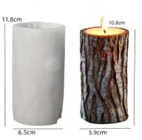 Giessform Silikonform Kerzenform Zylinder Rinde