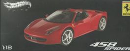 Ferrari 458 Spider 1:18 Rosso Corsa Hot Wheels