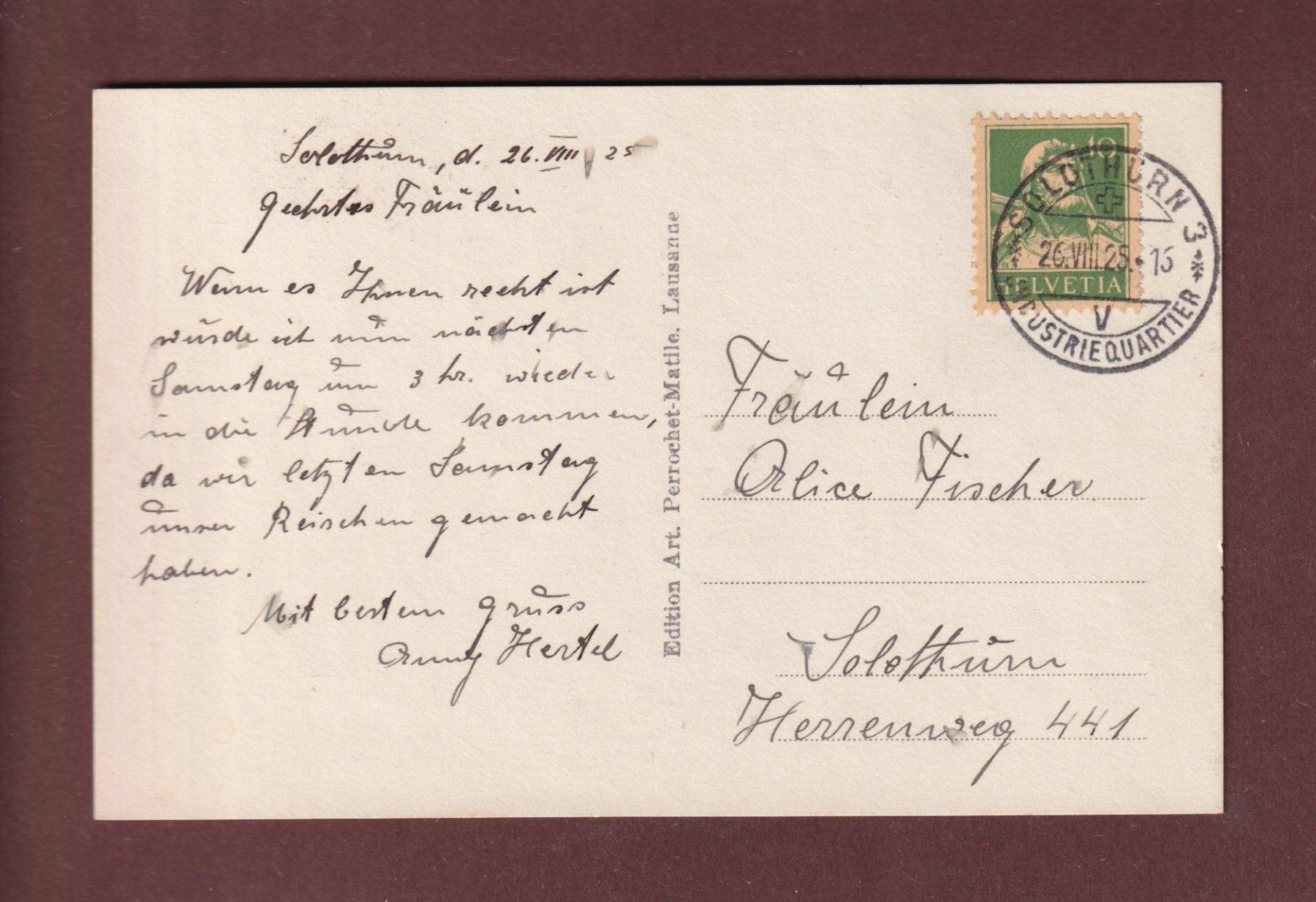 Cartoline postali: SOLOTHURN - Museum und Konzertsaal - 1925 – Usato da Pully venduto da nicecards-shop 1