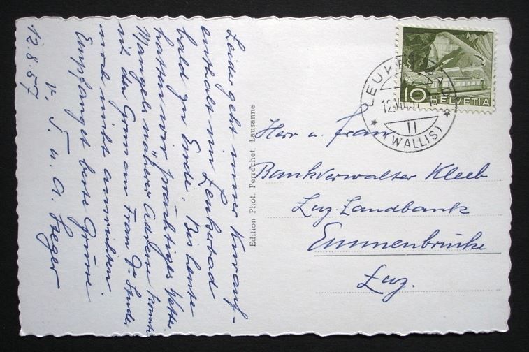 Cartoline postali: LEUKERBAD Fussbäder – Usato da Jona venduto da philajona 1