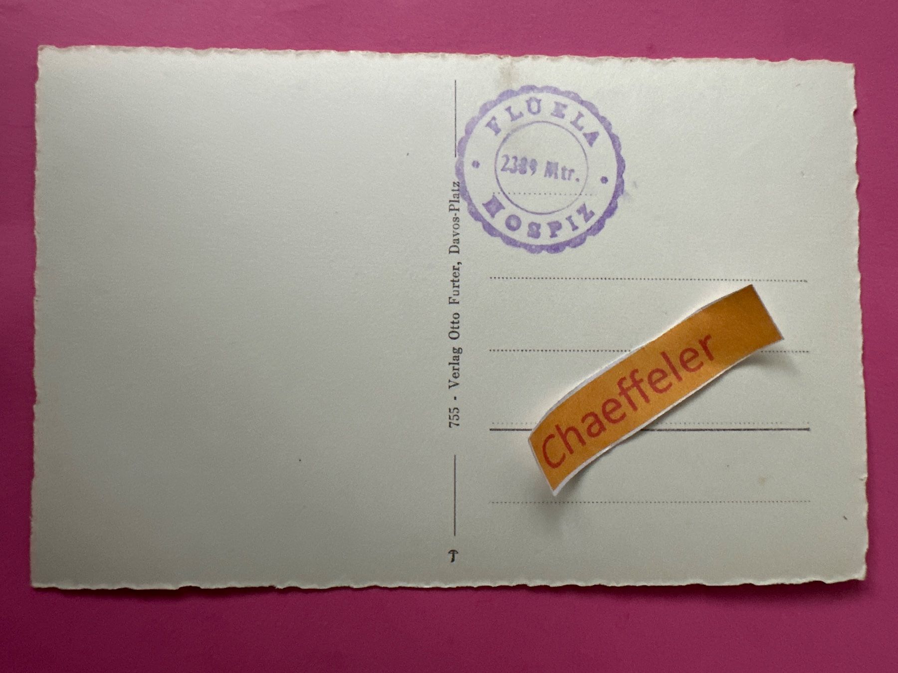 Cartes postales: 1320 Ospitz Flüela – D'occasion à Zürich par Chaeffeler 1