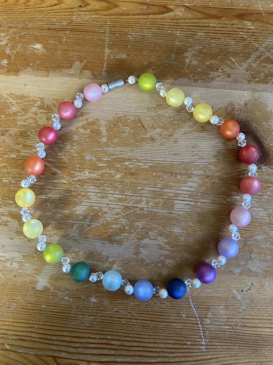 Catenine: Halskette mit bunten Kugeln – Usato da Maienfeld venduto da Hallihallo016