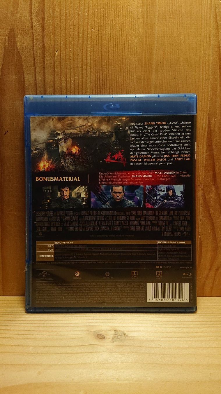 Tutti i DVDs: THE GREAT WALL Blu-Ray mit Matt Damon – Usato da Wilderswil venduto da Exebub 1