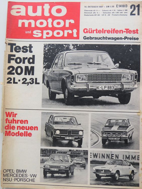 Zeitschrift Auto Motor und Sport von 1967 Kaufen auf Ricardo
