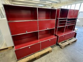USM Haller Regal in Rubinrot, 4x2 Top Zustand (150x147x50.5)