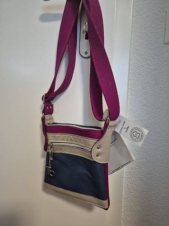 Tasche , neu, echtes Leder und Wollfilz 