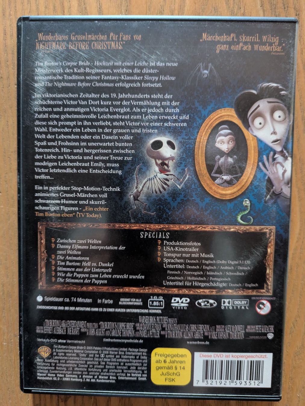 Alle DVDs: Tim Burton's Corpse Bride - Hochzeit mit einer Leiche" (DVD) – Gebraucht aus Männedorf von Pacer19 1