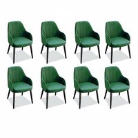 Esszimmer Stühle Stoff Set 8x Sessel Holz Textil Polster