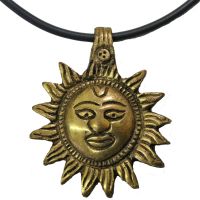 Anhänger Sonne Surya  Messing Goldfarben Indien